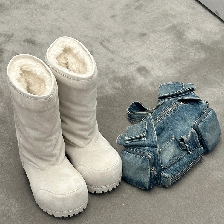 ウール版秋冬ファッションブーツスノーブーツ女性毛皮一体厚底滑り止めブーツ東北コットンブーツ ウール版秋冬ファッションブーツスノーブーツ女性毛皮一体厚底滑り止めブーツ東北コットンブーツ