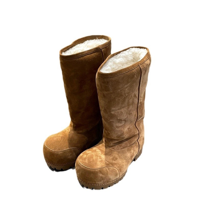 ウール版秋冬ファッションブーツスノーブーツ女性毛皮一体厚底滑り止めブーツ東北コットンブーツ ウール版秋冬ファッションブーツスノーブーツ女性毛皮一体厚底滑り止めブーツ東北コットンブーツ