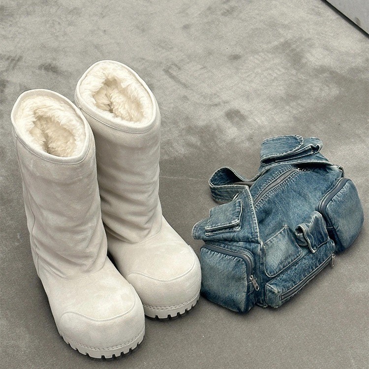 ウール版秋冬ファッションブーツスノーブーツ女性毛皮一体厚底滑り止めブーツ東北コットンブーツ ウール版秋冬ファッションブーツスノーブーツ女性毛皮一体厚底滑り止めブーツ東北コットンブーツ