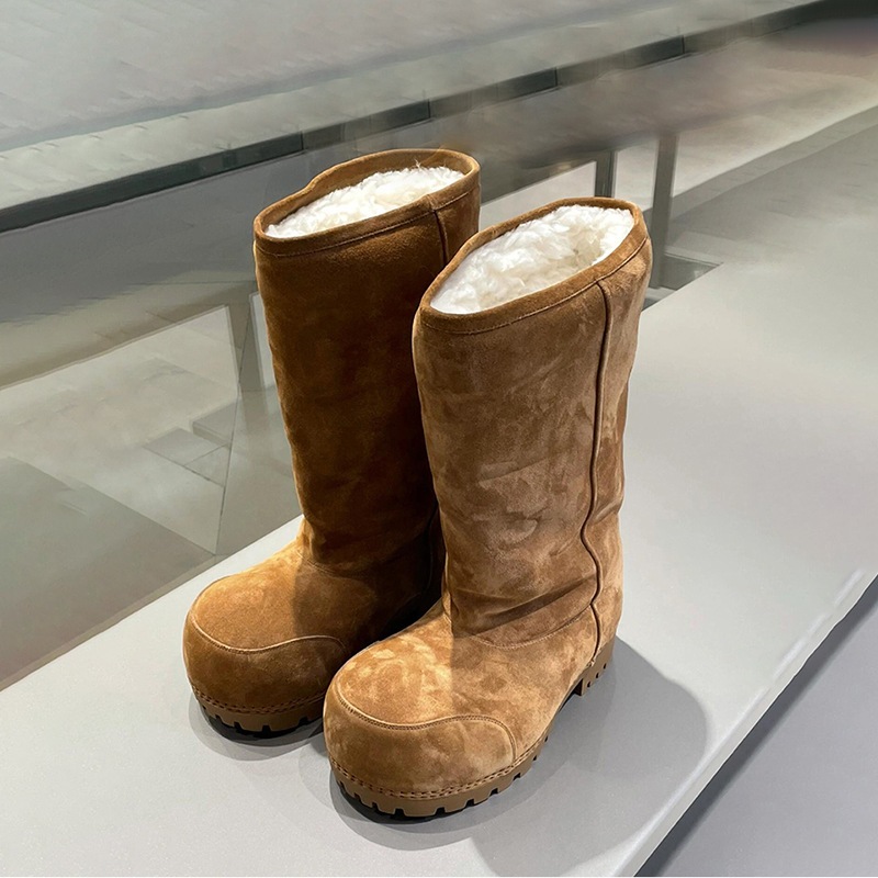 ウール版秋冬ファッションブーツスノーブーツ女性毛皮一体厚底滑り止めブーツ東北コットンブーツ ウール版秋冬ファッションブーツスノーブーツ女性毛皮一体厚底滑り止めブーツ東北コットンブーツ