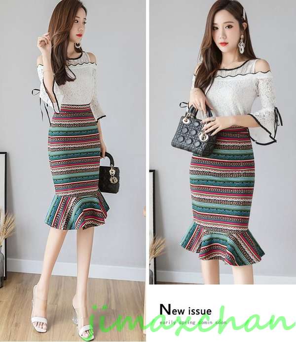 サマー　総丈65cmレディース　花柄　タイトスカート キシスカート　フレア　フォーマル　マーメイドラインスカート　ハイウエス　ペンシルス