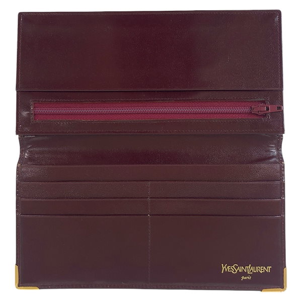 YSL ワインレッド 長財布 ゴールドファスナー YSL ワインレッド 長財布 ゴールドファスナー