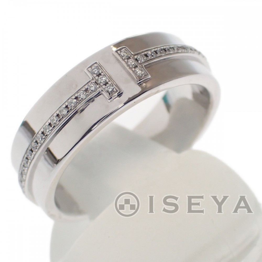 【Aランク】 Tワイド 60150916 リング K18ホワイトゴールド ダイヤモンド レディース【ISEYA】