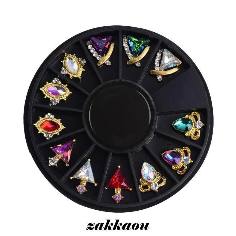 【1つ買うと12つ無料】ネイルジュエリー ネイルパーツ ビジュー デコパーツ セット 福袋 キラキラ エンブレム 枠 ワンポイント ホワイト エレガント[aea67]77183