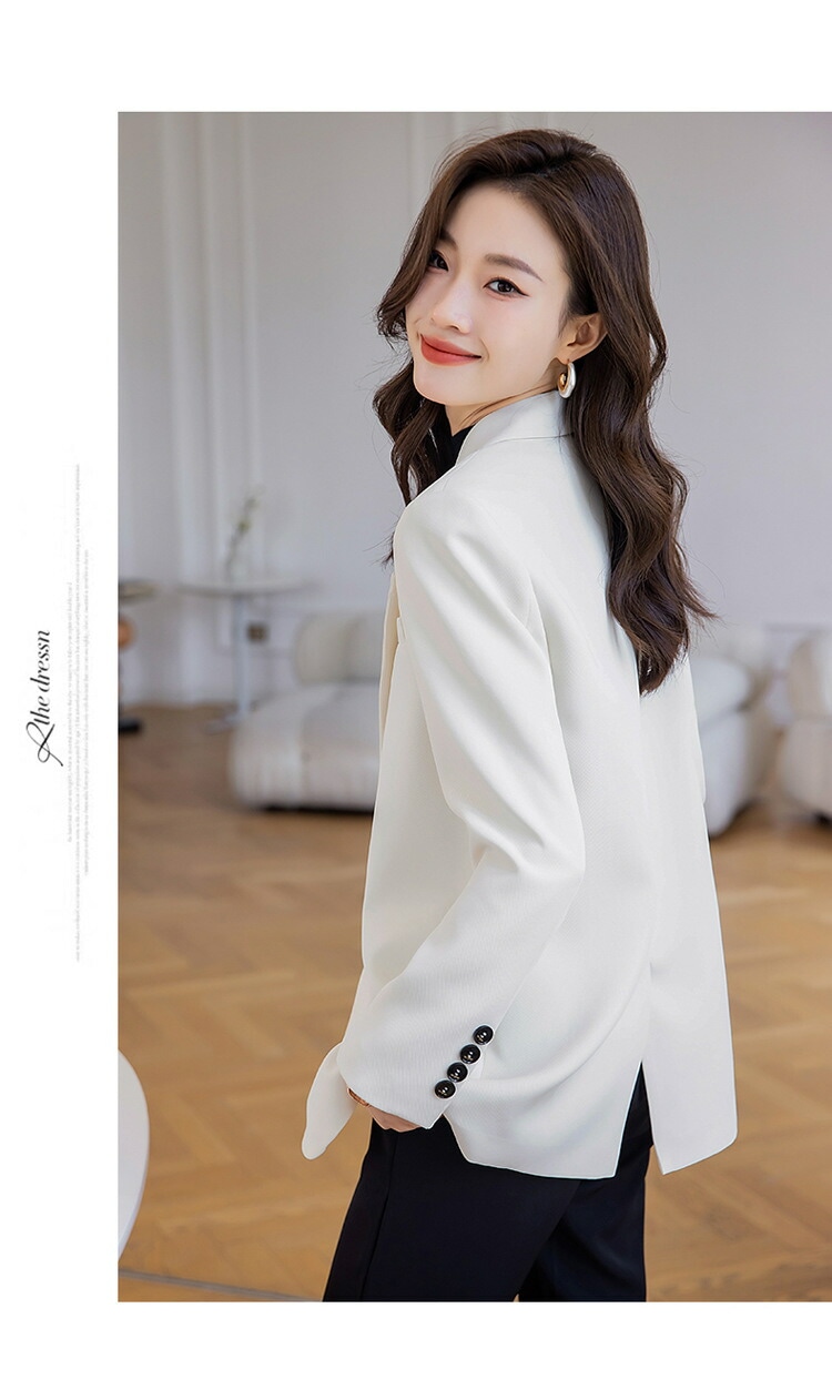 休西装 外套 女 新作 秋季 韓国デザイン ホワイト 大人ファッション ビジネスカジュアル 休西装 外套 女 新作 秋季 韓国デザイン ホワイト 大人ファッション ビジネスカジュアル