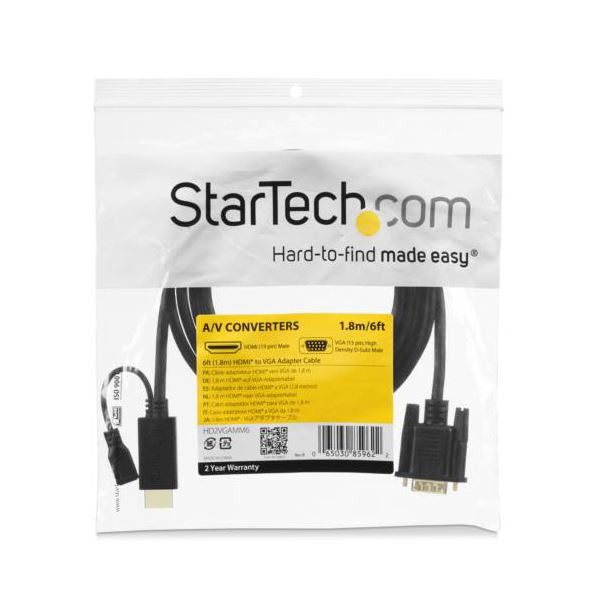 StarTech.com HDMI - VGAアクティブ変換ケーブルアダプタ 1.8m HD2VGAMM6 1本 StarTech.com HDMI - VGAアクティブ変換ケーブルアダプタ 1.8m HD2VGAMM6 1本