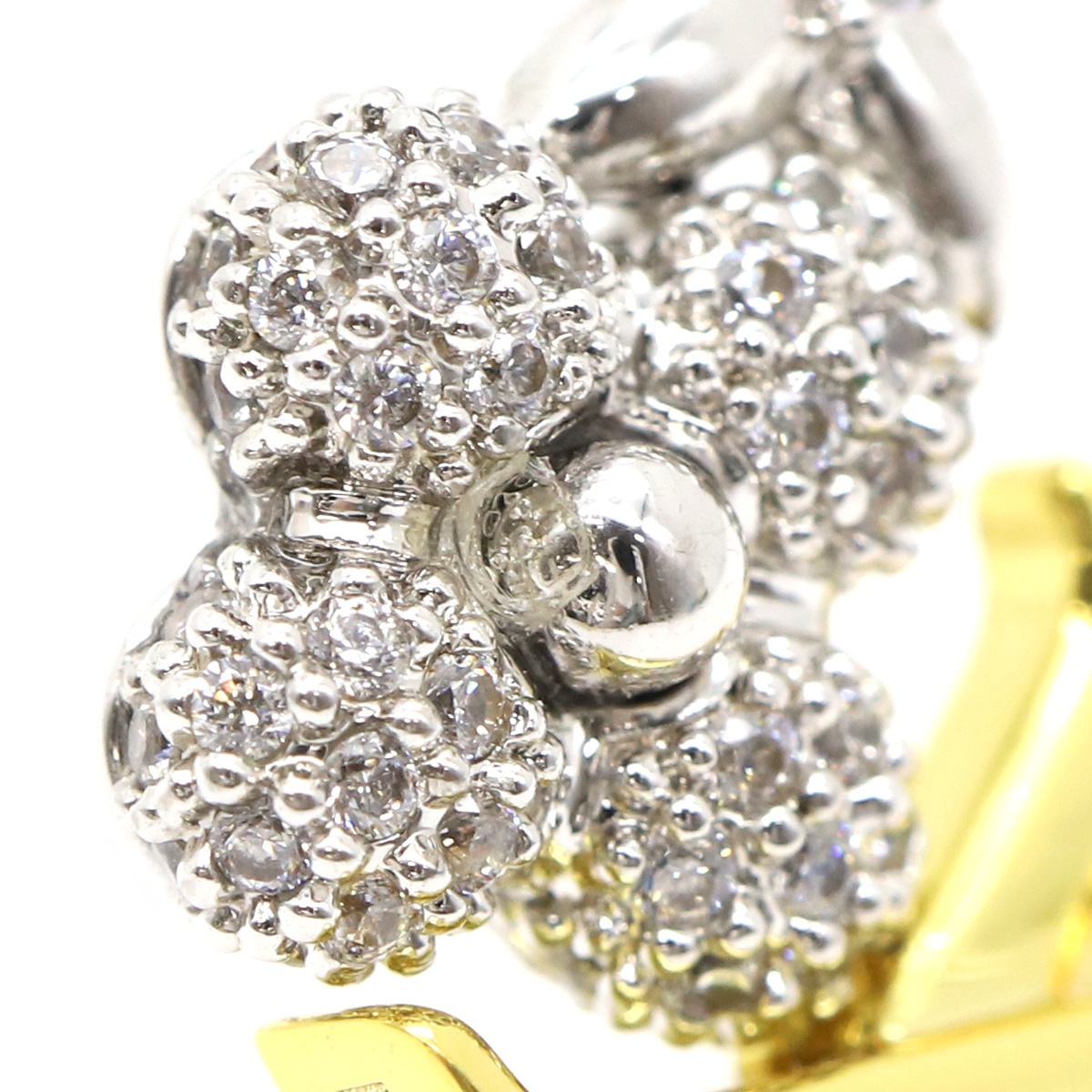 ルイヴィトン LOUIS VUITTON ピアス ピアス ピュス LV グラム メタル ラインストーン ジルコン ゴールド×シルバー 2個セット 両耳 ラインストーン ジルコン×メタル M01264