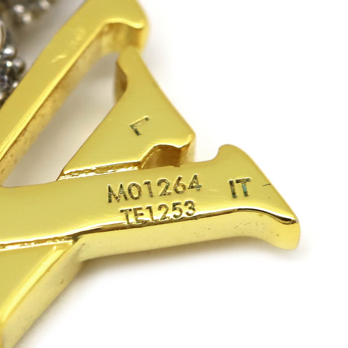 ルイヴィトン LOUIS VUITTON ピアス ピアス ピュス LV グラム メタル ラインストーン ジルコン ゴールド×シルバー 2個セット 両耳 ラインストーン ジルコン×メタル M01264