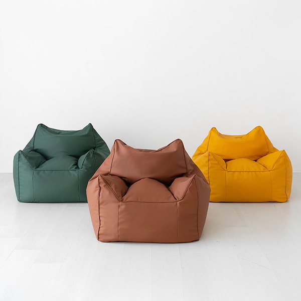 ぽわー様　AMBO 一人掛け ビーズソファ 合皮レザー ブラウン 楽天市場】AMBO 一人掛け ビーズソファ 合皮レザー 4色 クリーム