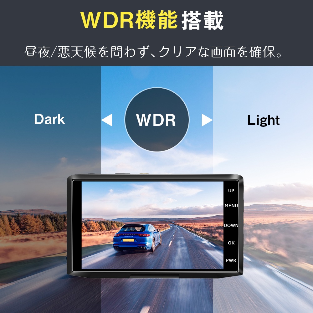 ドライブレコーダー 前後カメラ ドラレコ 64GB SDカード 高画質 車載カメラ 3カメラ バックカメラ Gセンサー HD 動画 記録 1440P 駐車監視 同時録画 ループ録画 常時 安全 安心