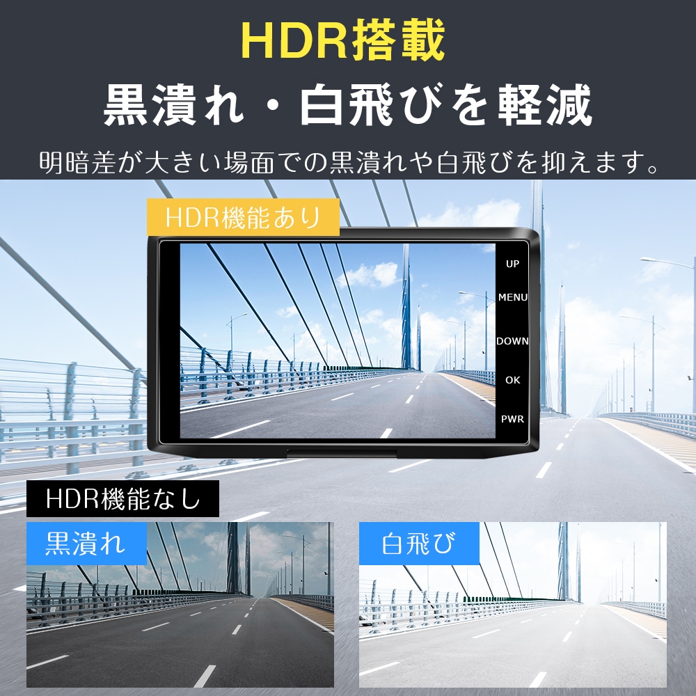 ドライブレコーダー 前後カメラ ドラレコ 64GB SDカード 高画質 車載カメラ 3カメラ バックカメラ Gセンサー HD 動画 記録 1440P 駐車監視 同時録画 ループ録画 常時 安全 安心