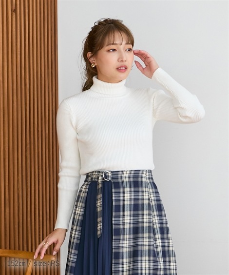 ニット 小さいサイズ タートルネックリブニット 低身長さん・小柄女性 ニット 小さいサイズ タートルネックリブニット 低身長さん・小柄女性