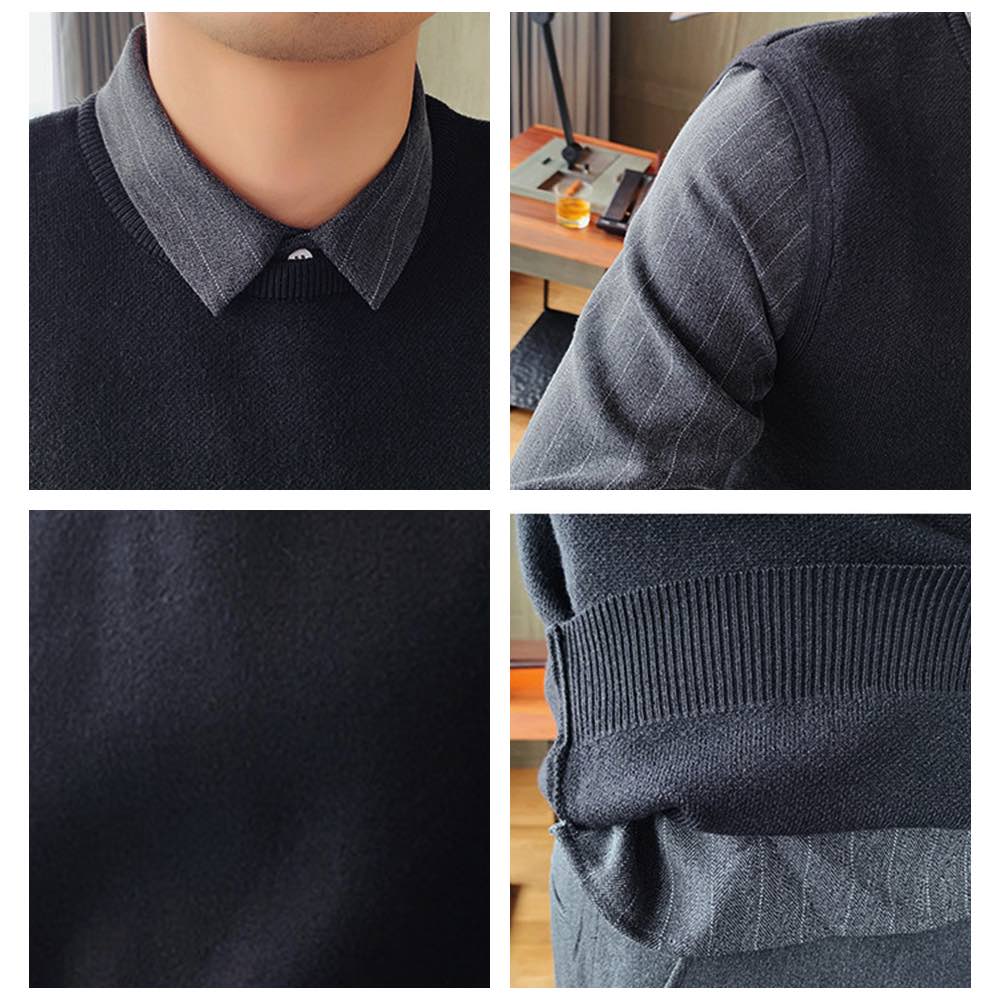 シャツ メンズ ドッキングニットベストシャツ オフィス 肌着 白 ネルシャツ スーツ 黒 カジュアル 春 ブランド 襟付き おしゃれ 冬 厚手 大きいサイズ 秋 ビジネス 長袖 フォーマル フランネル