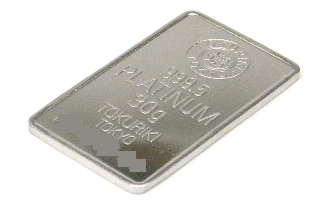 金 純プラチナ インゴット 30g 新品 徳力本店 TOKURIKI 公式国際