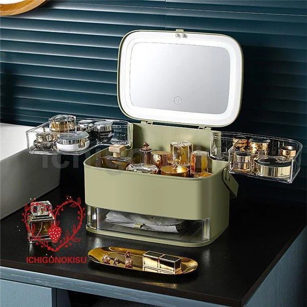メイクボックス コスメボックス led鏡付き 化粧品収納 多機能 持ち運び 小物入れ 防塵 防水 美容 大容量 卓上収納 アクセサリー プレゼント メイクボックス コスメボックス led鏡付き 化粧品収納 多機能 持ち運び 小物入れ 防塵 防水 美容 大容量 卓上収納 アクセサリー プレゼント