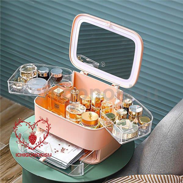 メイクボックス コスメボックス led鏡付き 化粧品収納 多機能 持ち運び 小物入れ 防塵 防水 美容 大容量 卓上収納 アクセサリー プレゼント メイクボックス コスメボックス led鏡付き 化粧品収納 多機能 持ち運び 小物入れ 防塵 防水 美容 大容量 卓上収納 アクセサリー プレゼント