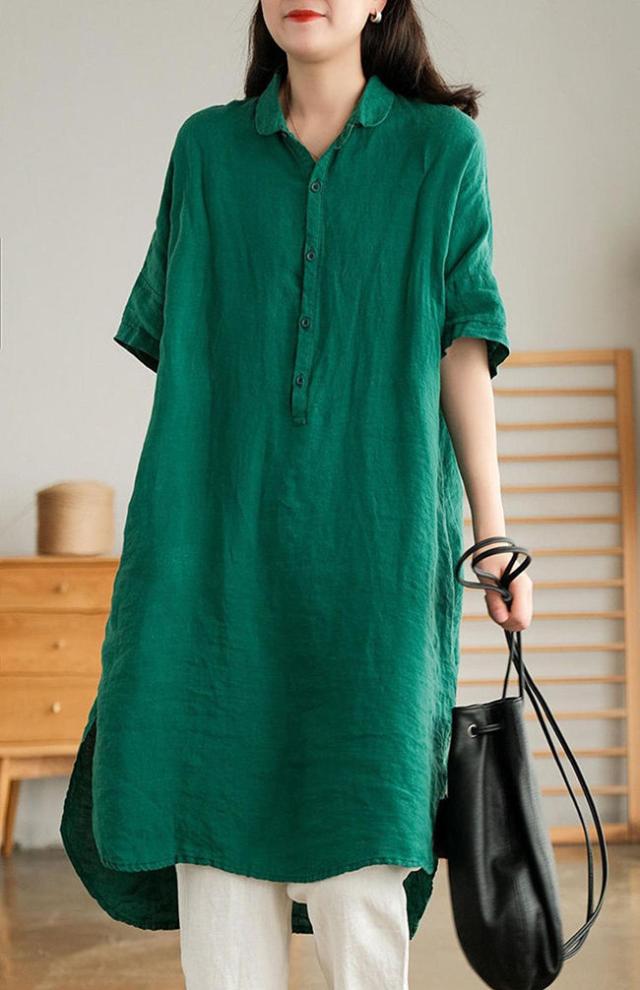 【二点目半額クーポン利用で】シャツワンピース ワンピース ボリュームスリーブ ドルマンスリーブ 半袖 シンプル 夏新作 新作 送料無料 ロング UVカット 大人カジュアル ロング丈ワンピース レディ 【二点目半額クーポン利用で】シャツワンピース ワンピース ボリュームスリーブ ドルマンスリーブ 半袖 シンプル 夏新作 新作 送料無料 ロング UVカット 大人カジュアル ロング丈ワンピース レディ