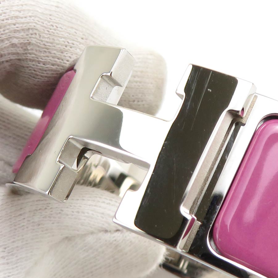 エルメス HERMES バングル ブレスレット クリッククラック メタル/エナメル シルバー/パープル レディース w1120g エルメス HERMES バングル ブレスレット クリッククラック メタル/エナメル シルバー/パープル レディース w1120g