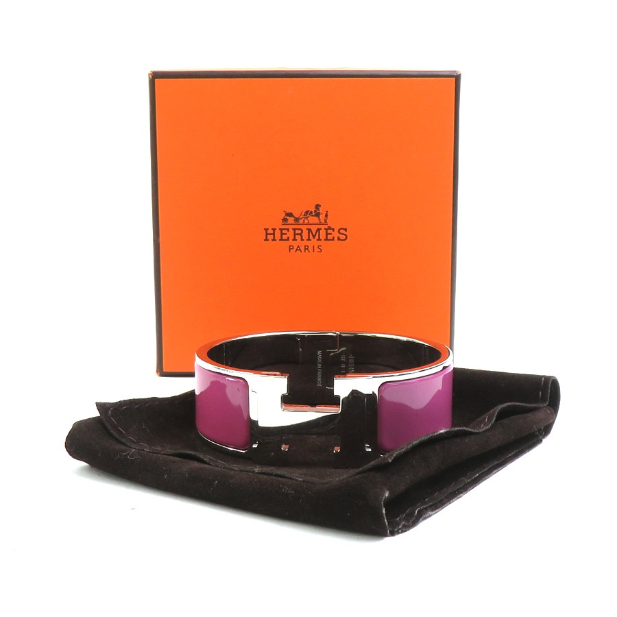 エルメス HERMES バングル ブレスレット クリッククラック メタル/エナメル シルバー/パープル レディース w1120g エルメス HERMES バングル ブレスレット クリッククラック メタル/エナメル シルバー/パープル レディース w1120g