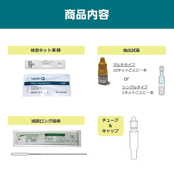 VERI-Q 新型コロナ抗原検査キット(1キット) 変異株全対応！自宅で検査 最短5分で検出！