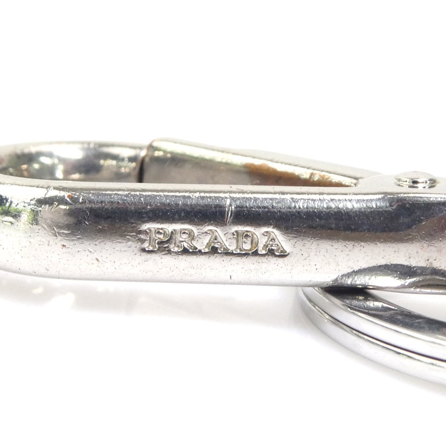 プラダ PRADA チャーム キーリング パンダ メタル シルバー×ブラック ユニセックス 56219a