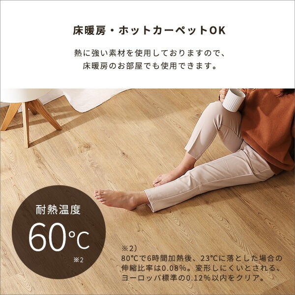 はめこみ式フロアタイル ホワイトオーク 72枚セット PVC貼 PU加工 ウッドフラッツ