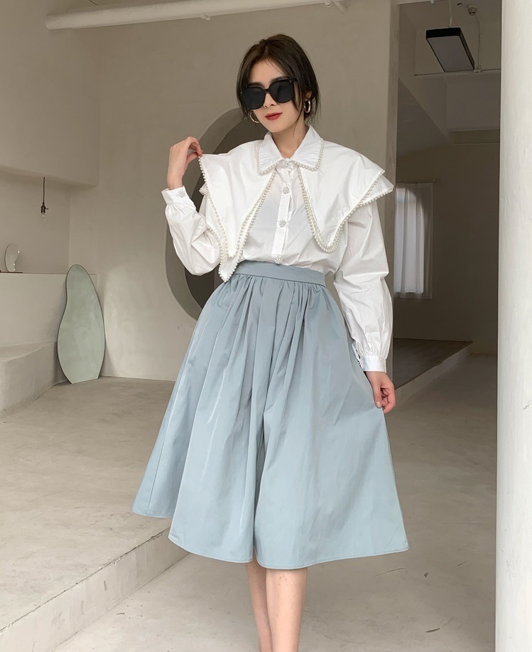 レディース 2層ビーズビックカラーブラウス ビーズネック フリルブラウス 長袖 ブラウス シャツ 大人可愛い ママコーデ ママファッション 韓国系 オルチャン 人気 トレンド 新作 レディース 2層ビーズビックカラーブラウス ビーズネック フリルブラウス 長袖 ブラウス シャツ 大人可愛い ママコーデ ママファッション 韓国系 オルチャン 人気 トレンド 新作