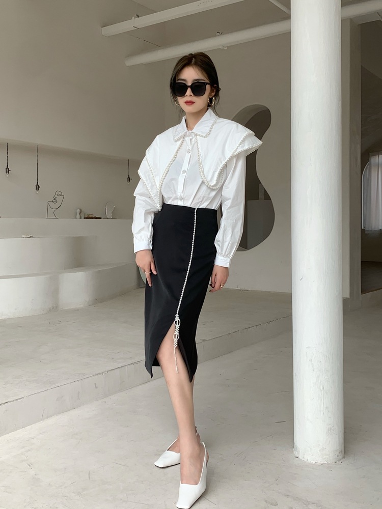 レディース 2層ビーズビックカラーブラウス ビーズネック フリルブラウス 長袖 ブラウス シャツ 大人可愛い ママコーデ ママファッション 韓国系 オルチャン 人気 トレンド 新作 レディース 2層ビーズビックカラーブラウス ビーズネック フリルブラウス 長袖 ブラウス シャツ 大人可愛い ママコーデ ママファッション 韓国系 オルチャン 人気 トレンド 新作