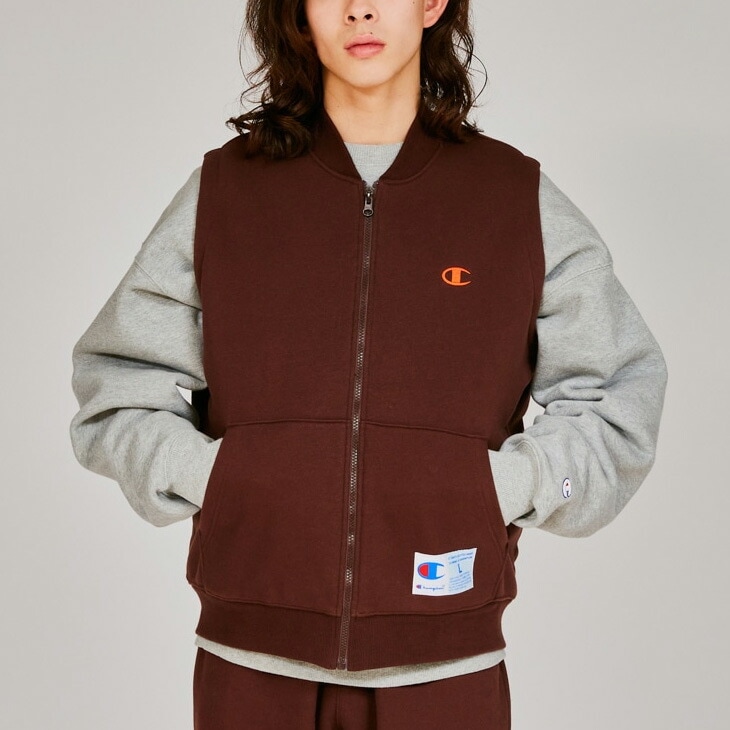 スウェットベスト 中綿入り メンズ ジップベスト 保温 防風 防寒/C3-A619