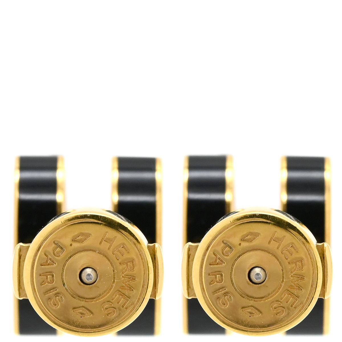 エルメス HERMES ピアス ポップアッシュ Hピアス GP エナメル ブラックイエローゴールド H型 【中古】 エルメス HERMES ピアス ポップアッシュ Hピアス GP エナメル ブラックイエローゴールド H型 【中古】