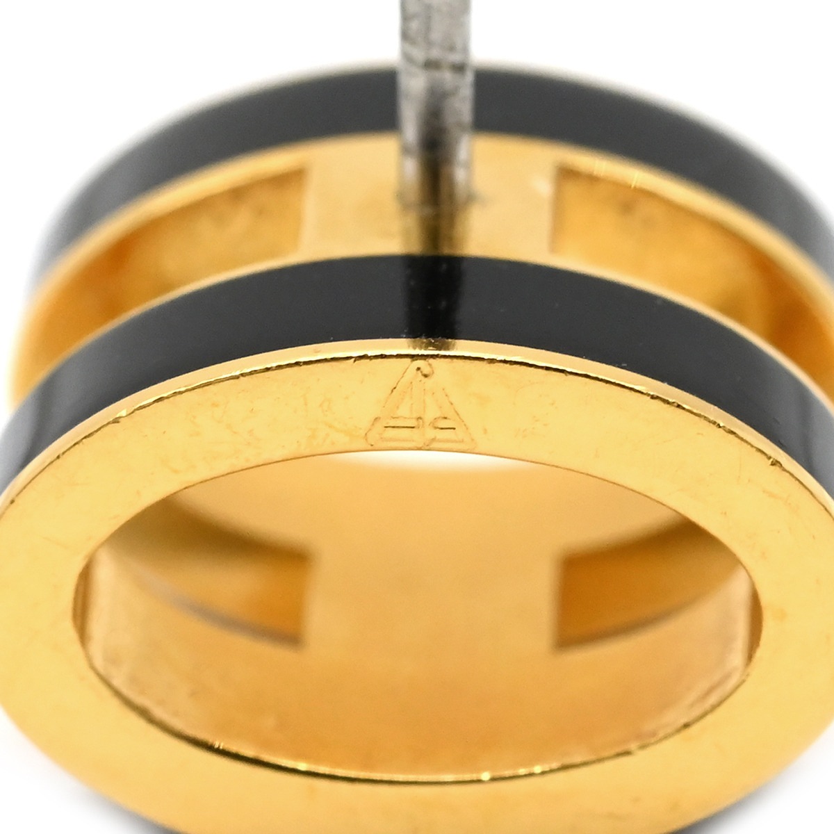 エルメス HERMES ピアス ポップアッシュ Hピアス GP エナメル ブラックイエローゴールド H型 【中古】 エルメス HERMES ピアス ポップアッシュ Hピアス GP エナメル ブラックイエローゴールド H型 【中古】