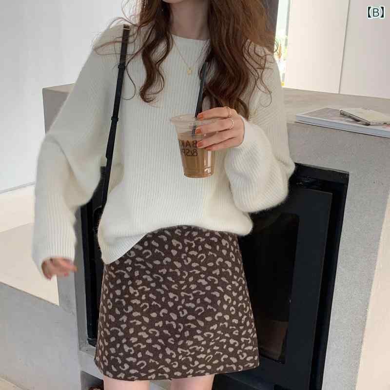 ファッション 服 オシャレ カワイイ シンプル 大カワイイ サイズ 婦服 ソフト ラウンドネック セーター プルオーバー ニットアウター ス レイヤー トップス 秋