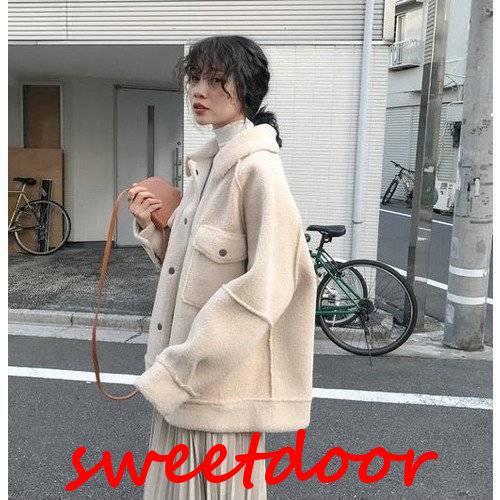 コート レディース 40代 50代 2021 秋 冬 秋冬 大きいサイズ アウター ショート丈 羽織り ウール ゆったり 無地 シンプル オーバーサイズ カジュアル