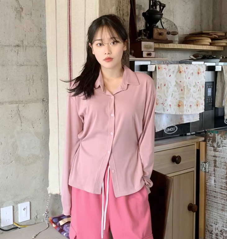 ルーズ長袖シャツ シャツ ブラウス 長袖 Vネック 襟付き ストレート Iライン 前開き 2way かわいい 大人可愛い きれいめ シンプル カジュアル 上品 おしゃれ ルーズ長袖シャツ シャツ ブラウス 長袖 Vネック 襟付き