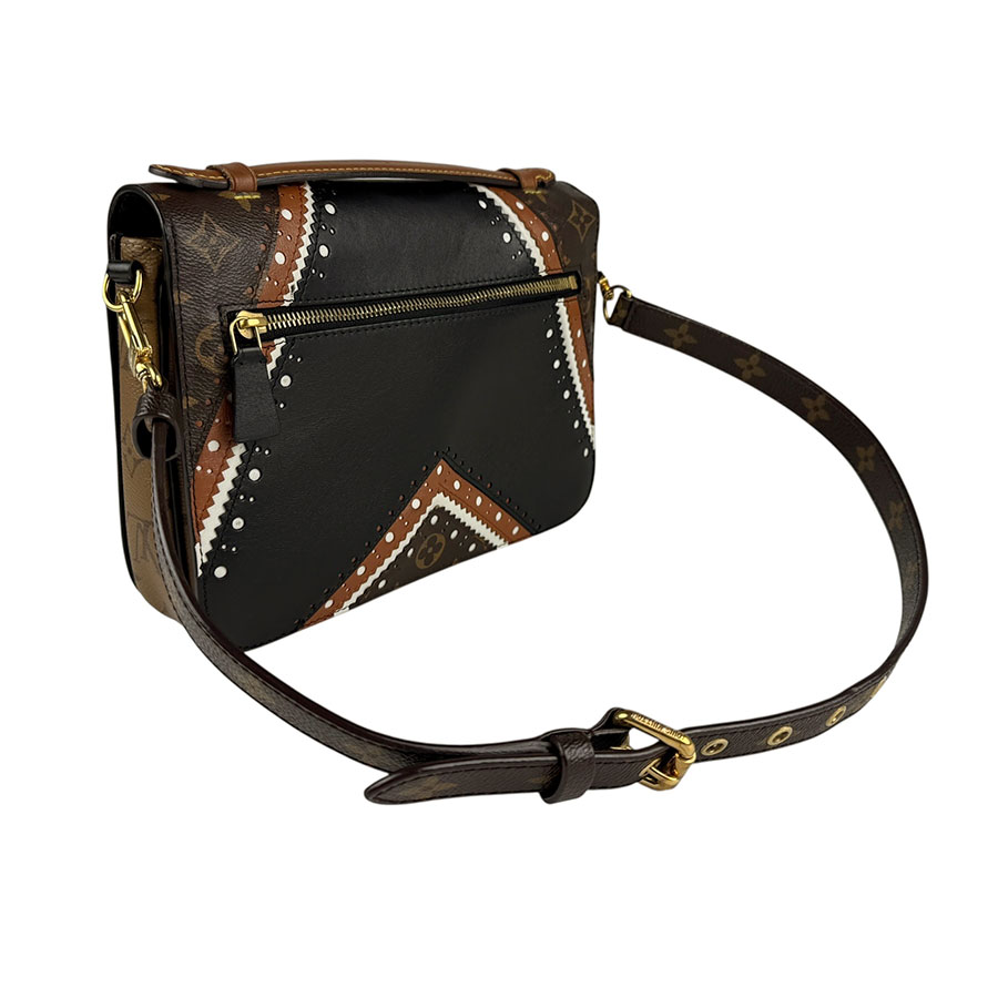 ルイ ヴィトン LOUIS VUITTON ショルダーバッグ モノグラム リバース ポシェット メティスMM レザー ブラック×ブラウン レディース M43488 z5704 ルイ ヴィトン LOUIS VUITTON ショルダーバッグ モノグラム リバース ポシェット メティスMM レザー ブラック×ブラウン レディース M43488 z5704