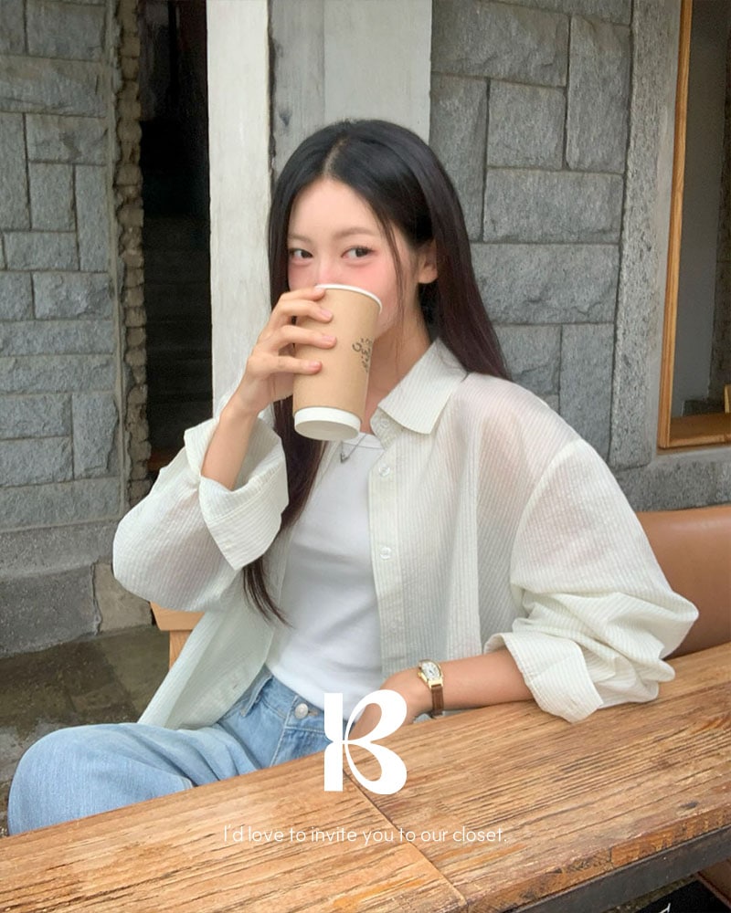 [MADE] アティストライプオーバーフィットシャツ bs1199