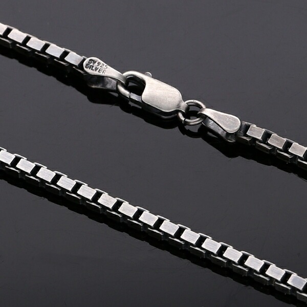 シルバーチェーン ネックレス チェーン いぶしベネチアンチェーン 幅約2.2mm 40cm シルバーチェーン ネックレス チェーン いぶしベネチアンチェーン 幅約2.2mm 40cm
