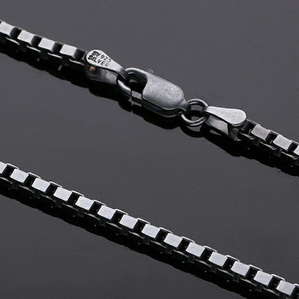 シルバーチェーン ネックレス チェーン いぶしベネチアンチェーン 幅約2.2mm 40cm シルバーチェーン ネックレス チェーン いぶしベネチアンチェーン 幅約2.2mm 40cm