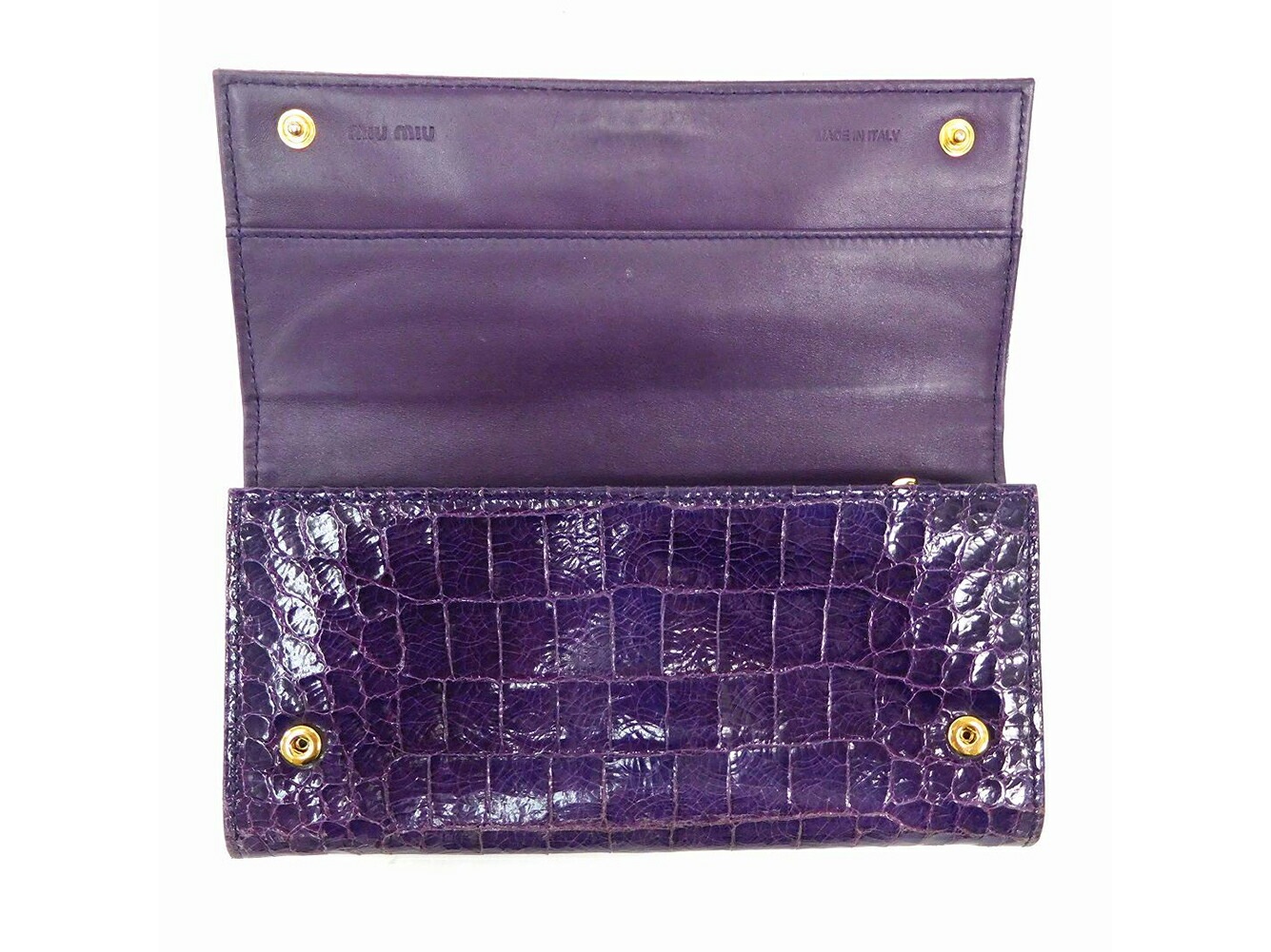 長財布 クロコ調 パープル レディース 中古 長財布 クロコ調 パープル レディース 中古