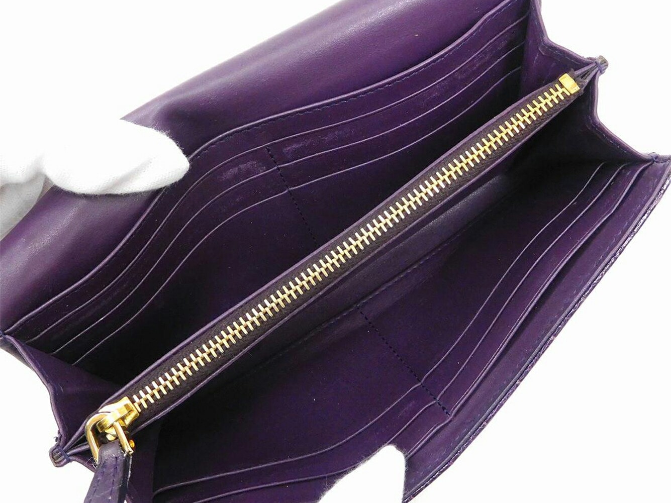 長財布 クロコ調 パープル レディース 中古 長財布 クロコ調 パープル レディース 中古