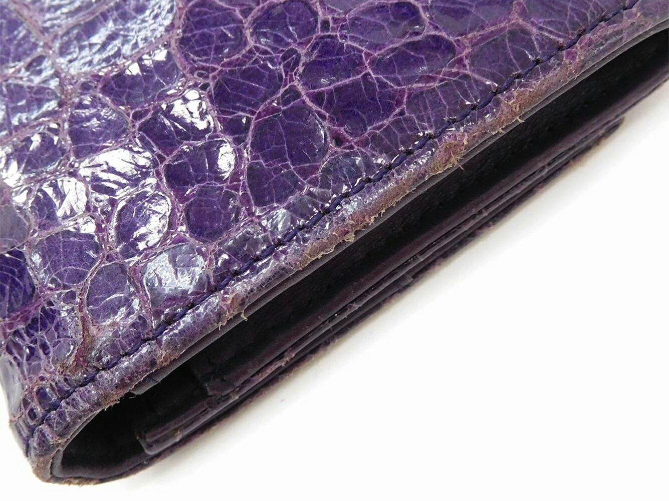 長財布 クロコ調 パープル レディース 中古 長財布 クロコ調 パープル レディース 中古
