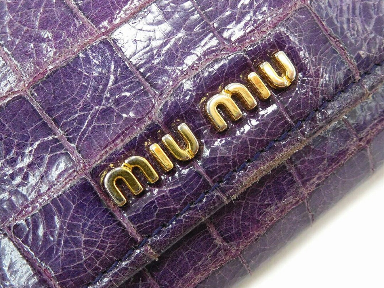 長財布 クロコ調 パープル レディース 中古 長財布 クロコ調 パープル レディース 中古