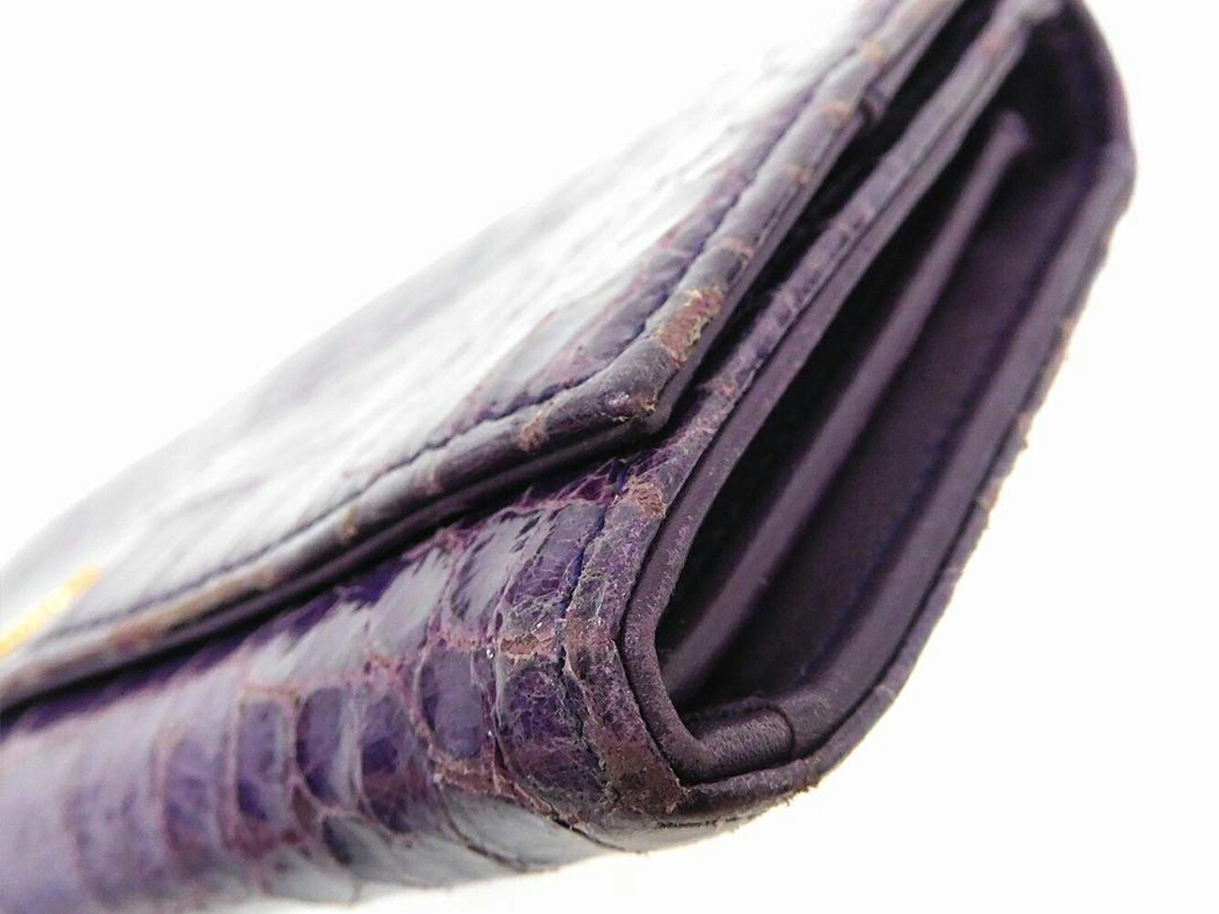 長財布 クロコ調 パープル レディース 中古 長財布 クロコ調 パープル レディース 中古