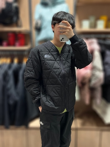 NJ3NQ56 MS GEODOME V CARDIGAN 襟なし ノーカラー ジャケット 長袖 カーディガン 温かい ライト ダウン 軽量 軽い 重ね着 レディース メンズ ショート 短め 暖か