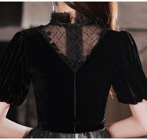 ドレス 大人 ピアノ 発表会 ロングドレス 演奏会 結婚式 母親 ドレス ピアノ発表会 黒 袖付き ロング パーティードレス キラキラ ブラック 半袖 長袖 成人式 同窓会 Aライン ステージドレス