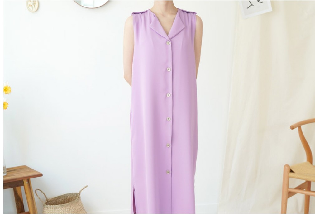 [K Fashion 2019 S/S] Belt Sleeveless Dress ベルトノースリーブワンピース-3colors