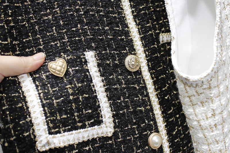 【即納】カジュアル エレガント ツイード 今季も大流行 通勤 ベスト 【即納】カジュアル エレガント ツイード 今季も大流行 通勤 ベスト