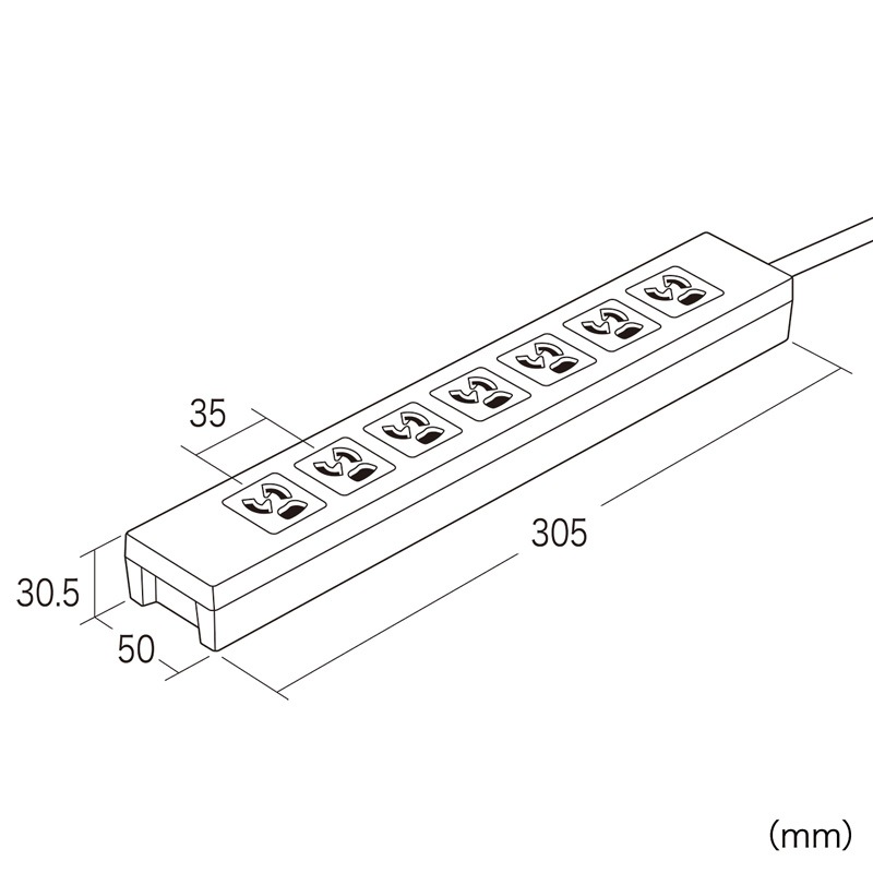 （まとめ買い）電源タップ 3P 7個口 5m TAP-F37-5AD [x3]