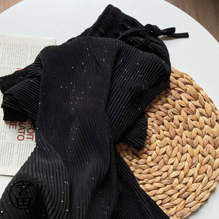 【超お得1つ買うと10個もらえる】裁断可 ワイドパンツ レディース ストレート ロングパンツ キラキラ 輝く ゆったり ウエストゴム 女性 カジュアルパンツ 春 夏 秋 長ズボン お洒 【超お得1つ買うと10個もらえる】裁断可 ワイドパンツ レディース ストレート ロングパンツ キラキラ 輝く ゆったり ウエストゴム 女性 カジュアルパンツ 春 夏 秋 長ズボン お洒