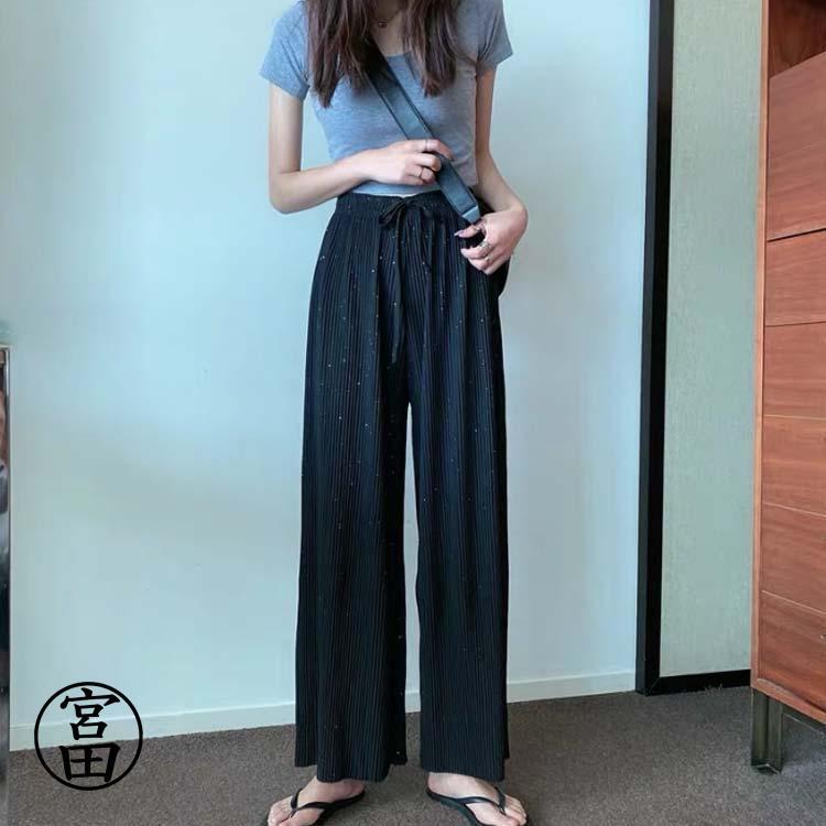 【超お得1つ買うと10個もらえる】裁断可 ワイドパンツ レディース ストレート ロングパンツ キラキラ 輝く ゆったり ウエストゴム 女性 カジュアルパンツ 春 夏 秋 長ズボン お洒 【超お得1つ買うと10個もらえる】裁断可 ワイドパンツ レディース ストレート ロングパンツ キラキラ 輝く ゆったり ウエストゴム 女性 カジュアルパンツ 春 夏 秋 長ズボン お洒